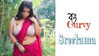 Curvy Model Sreetama With Red Color Saree I Bong Curvy I Sareelover I 2024