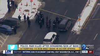 Attempted bank robber shot, killed by Montgomery County Police