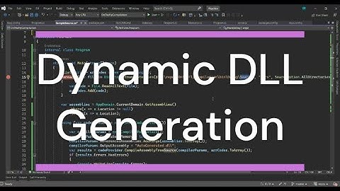 How to Dynamically Generate DLL in C# .NET?