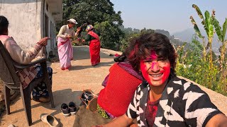 होली के दिन डांस के धमाल😍।और मैं गया गांव मैं क्रिकेट खेलने🥰,Pahadi lifestyle vlog 