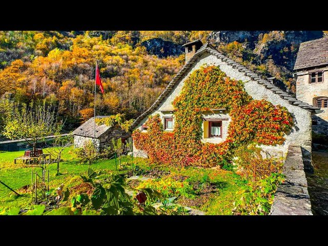 abandoned Swiss village in autumn