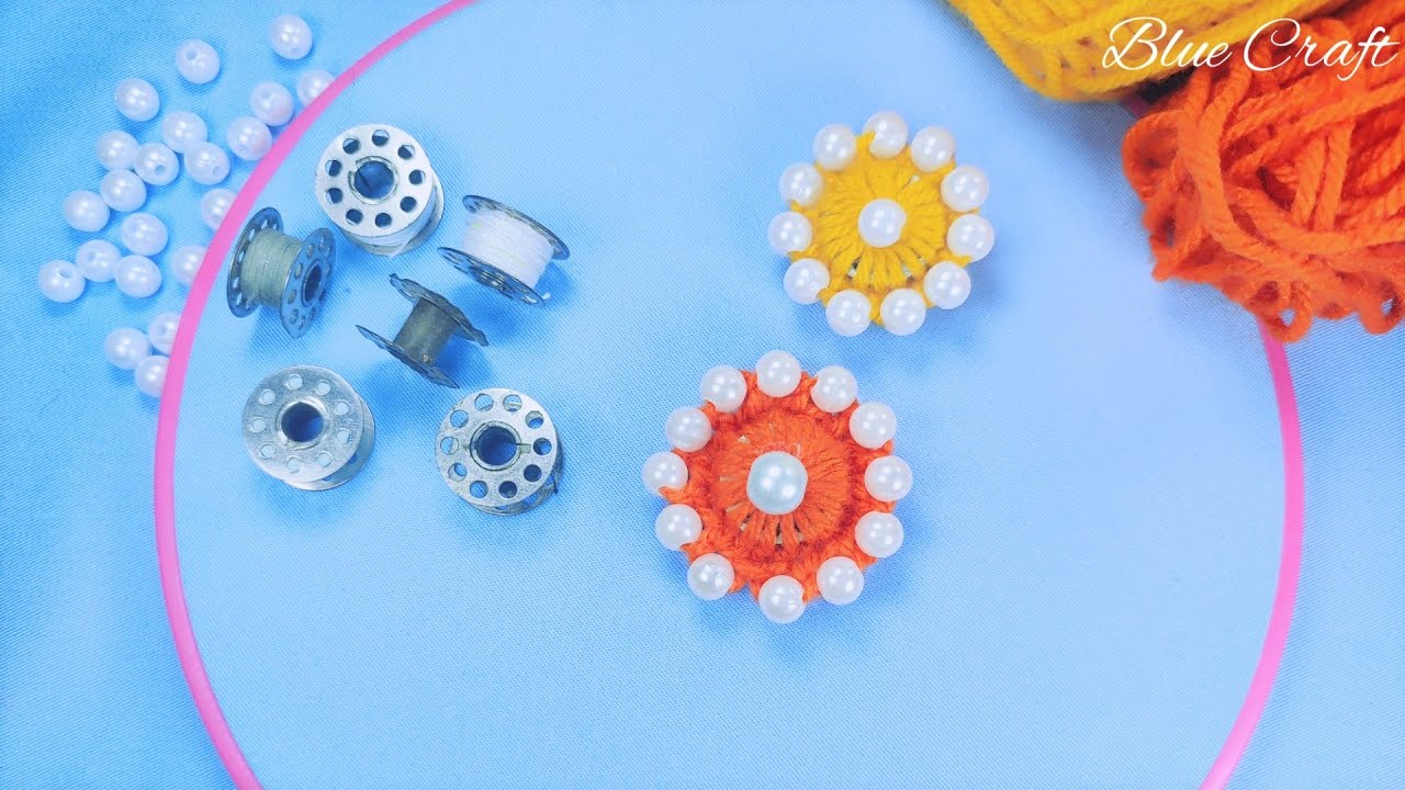 Super Easy How To Make Wool Flowers With A Bobbin Hand Embroidery