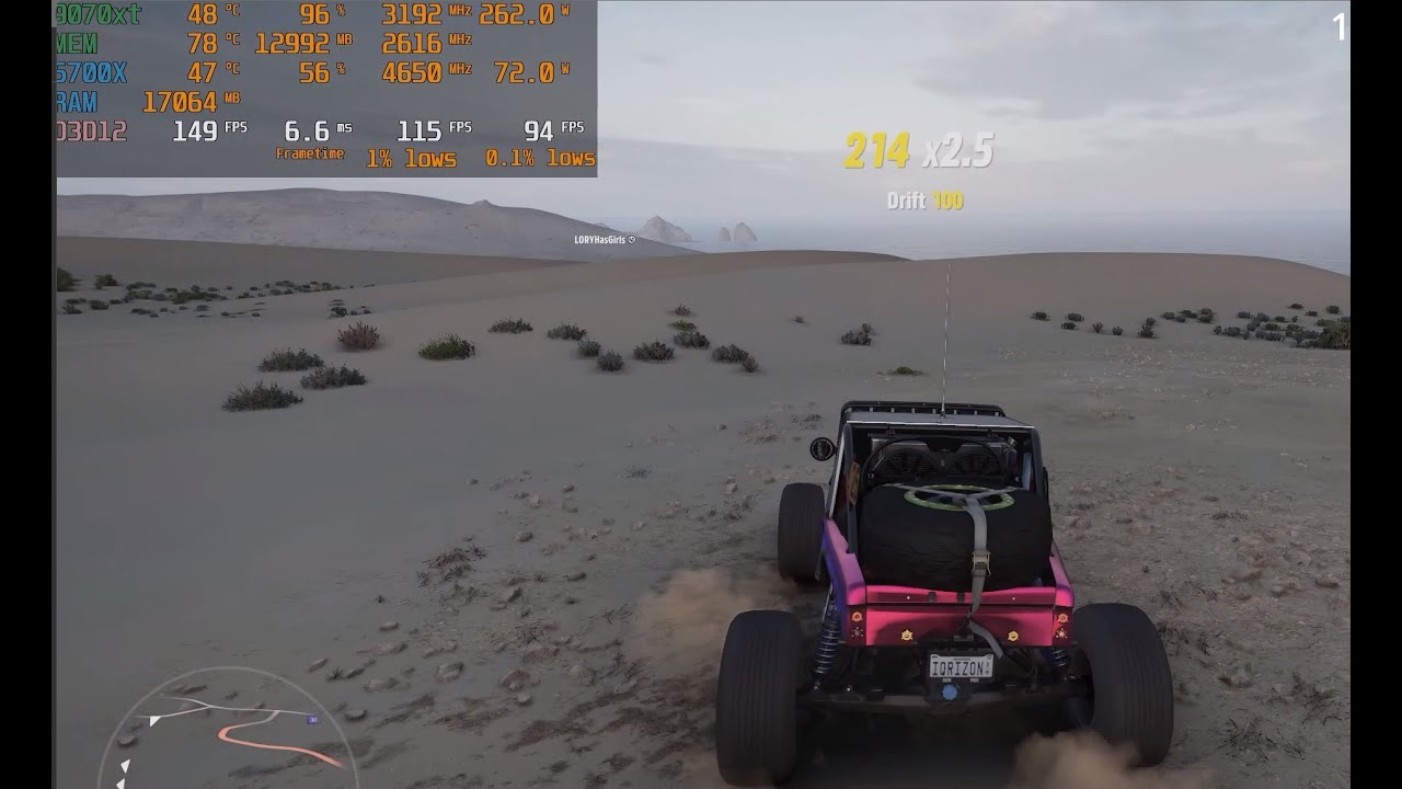 Forza Horizon 5 benchmarked with 9070XT + Ryzen 7 5700X @1440p maximum graphics