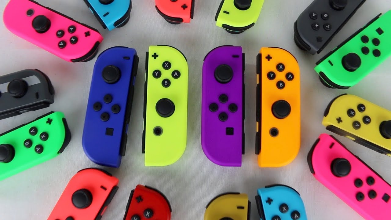 Nintendo Switch Neon Purple L Neon Orange R And Blue L Joy Cons Unboxing Youtube