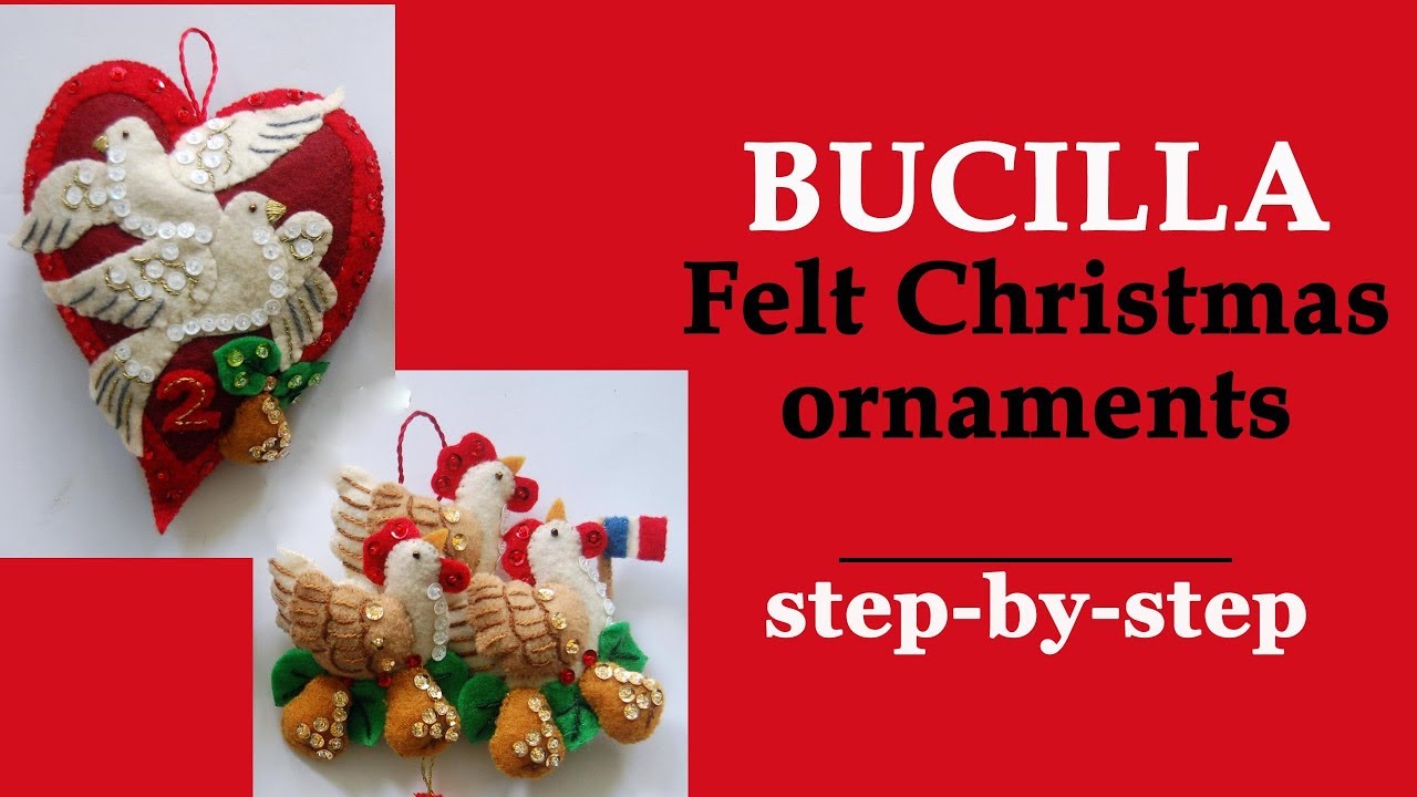 Bucilla felt Christmas ornaments step-by-step / DIY / I lost the chart! 