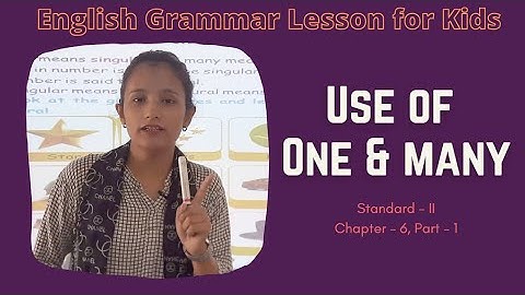 Class 2   English Grammar I Use of One and Many I Chapter - 6 (Part -1) I Arya Vidyapith Motihari