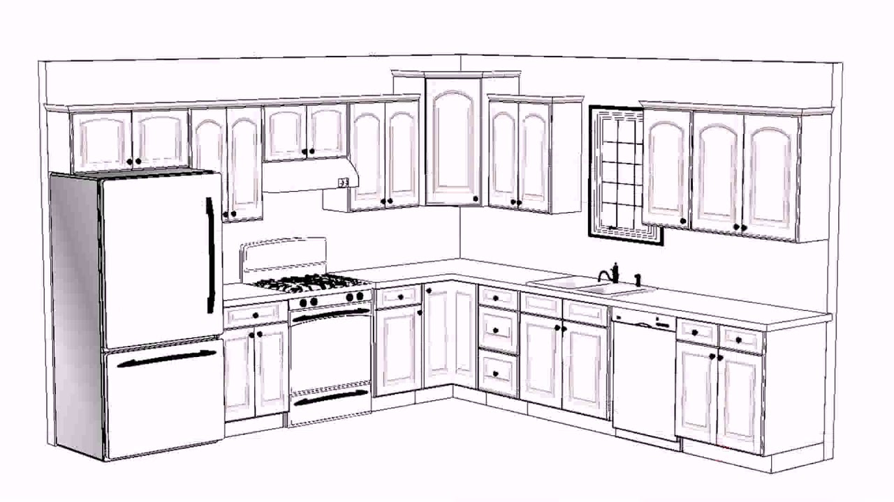 Kitchen Design Layout Floor Plan (see description) - YouTube