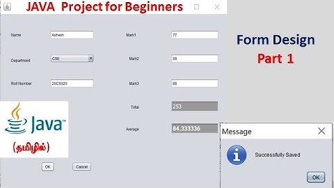 Java Real Time Project | JDBC | Form Design | Netbeans | MySQL | Demonstration | Tamil  | Part 1