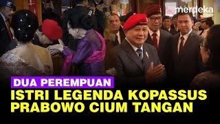 Menhan Prabowo Cium Tangan Dua Perempuan Istri Jenderal TNI Legenda Kopassus