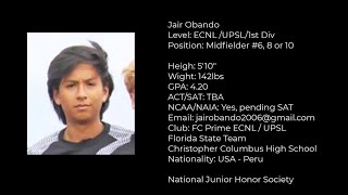 Jair Obando at Wingate University NCAA  Soccer ID summer camp 2023 - Recruitment