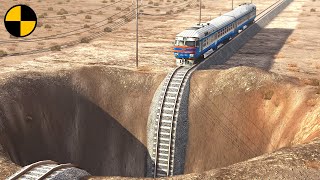 Trains vs Giant Pit 😱 BeamNG.Drive