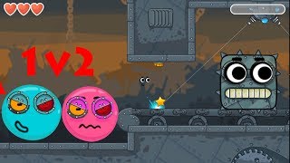 Love Balls in Red Ball 4 ❤️ Blue Ball & Pink Ball & Boss Fights All Levels 31 - 45 Full Walkthrough screenshot 4