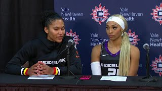 Alyssa Thomas, DeWanna Bonner, Dijonai Carrington Interview After Connecticut Sun Win vs Fever