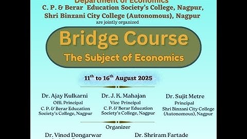 Bridge Course in the Subject of Economics: Day 1