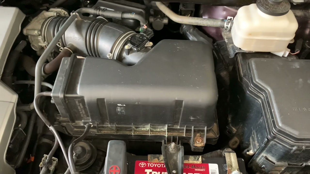 Replace engine air filter Toyota Highlander 2013 V6 - YouTube
