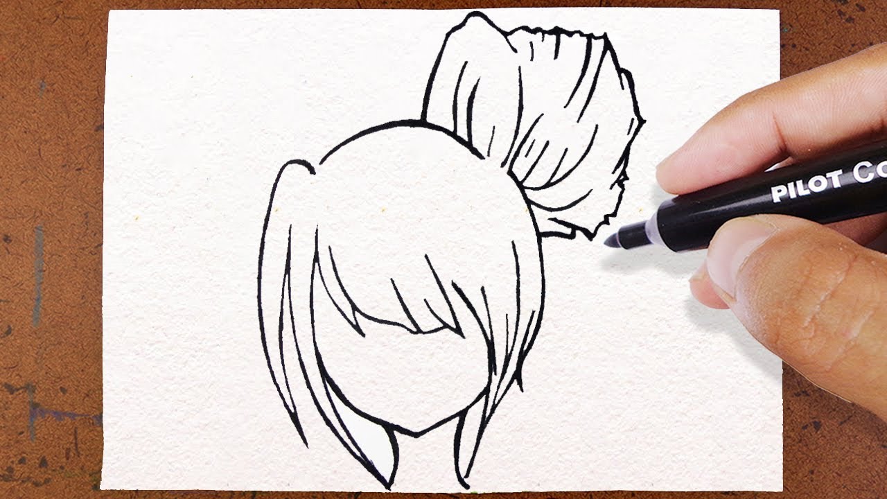 Como desenhar cabelo feminino anime - Como desenhar