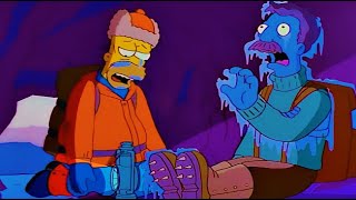 Homer ride a sleigh of frozen dead body