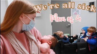 VERY SICK DAY IN THE LIFE WITH A NEWBORN AND 3 TODDLERS | LIFE OF A STAY AT HOME MOM WITH A NEWBORN