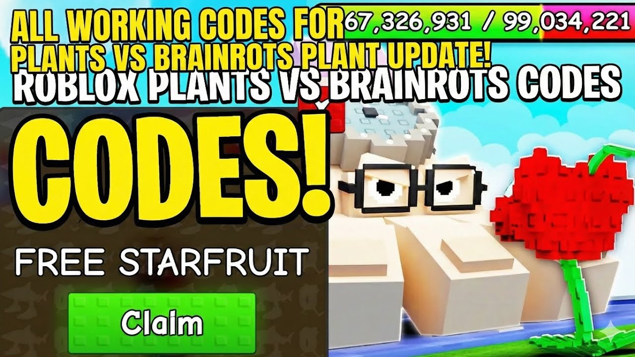 ROBLOX PLANTS VS BRAINROTS CODES 💎 ALL WORKING CODES FOR PLANTS VS ...