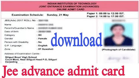jee advanced admit card 2021 | jee advanced admit card  how to download jee advanced admit card 2021