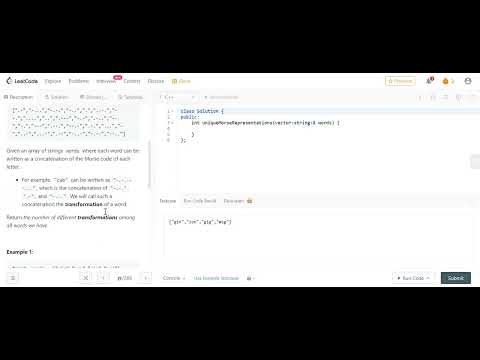 804. Unique Morse Code Words - Day 17/31 Leetcode August Challenge
