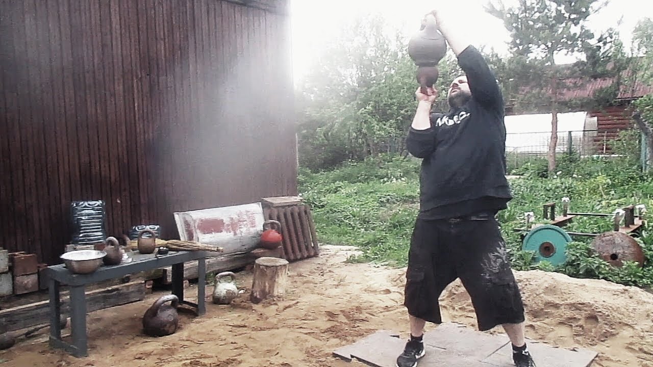 ГИРЕВОЙ АЛЬМАНАХ2018.Мал полпудовик, да дорог!Приквел.Onehand 8kg & 34kg kettlebells stacked