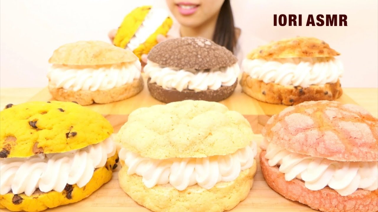 【ASMR / 咀嚼音】ホイップメロンパン WHIP MELON BREAD 멜론 빵 【Eating Sounds】