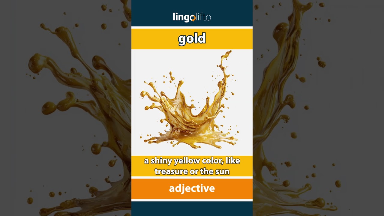 🇬🇧 Gold Meaning : Flash Card : Learn English Vocabulary