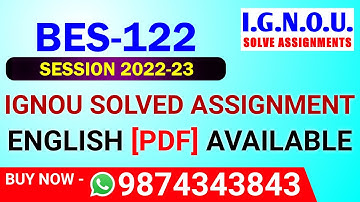 BES-122 Solved Assignment 2022-23 in English, BES 122 Solved Assignment 2023, BES 122 Assignment