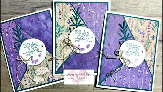 Sneak Peek!! Stack, Cut and Shuffle Cards with Perennial Lavender DSP!!