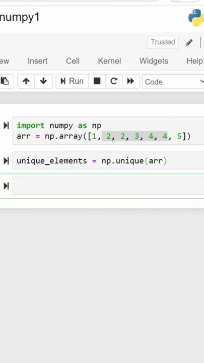 Remove duplicate elements from a NumPy array#numpy #python3 - YouTube