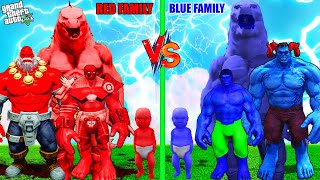 SHINCHAN Growing BIGGEST RED & BLUE HULK FAMILY in GTA 5!
