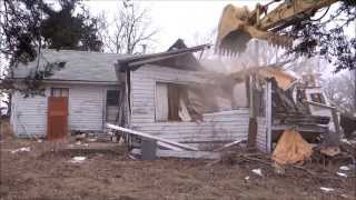 Demo of Old House with CAT 329E Excavator