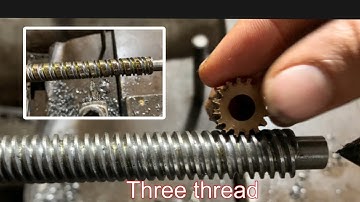 Making A Gear worm three thread few people now about this #lathe #lathework #thread #making