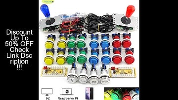 2 Player DIY Arcade Game Kit for PC Raspberry Pi with LED Push Buttons American Style Joystick USB E