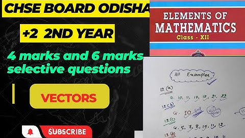 CHSE math most important Questions||Chapter-12 Vectors||Class 12 Board exam 2023