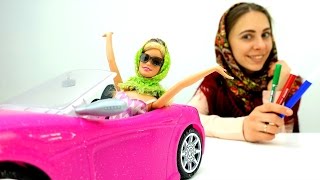 Шьем платок для Барби и рисуем узоры Шьем платок для Барби и рисуем узоры