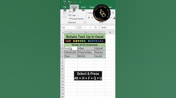 how to rotate text up in #microsoft #excel #msexcel #computer #education #shorts #youtubeshorts