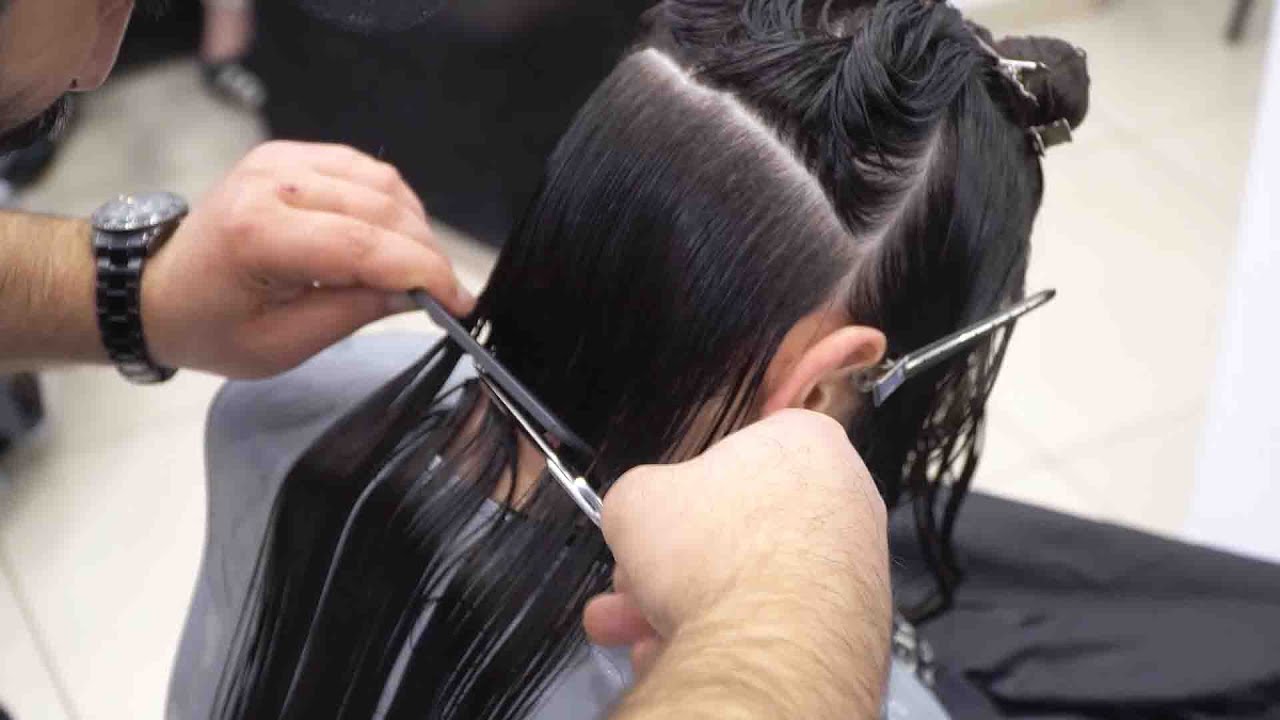 Super Haircut Makeover - Long Hair Turned Into a Trendy Short Bob