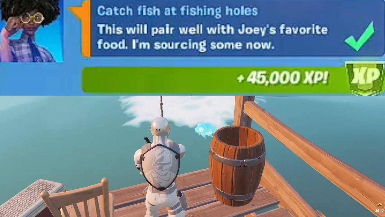 Catch fish at fishing holes - Fortnite