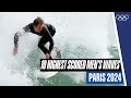 10 Highest Scored Men’s Waves at #Paris2024 🏄‍♂️🌊 | Top Moments