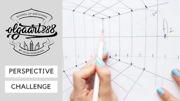 ✏️FREE PERSPECTIVE CHALLENGE: master basics of 1- and 2-point perspective