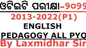 OTET EXAM 2022 IENGLISH PEDAGOGY ALL PYQ IN ONE VIDEO IOTET PAPER 1 2013-2021 ALL PYQ IN ONE VIDEO I