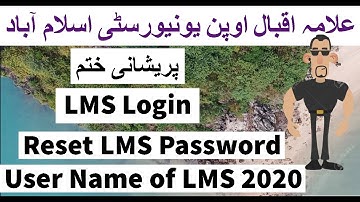 How to Recover LMS password 2020 Method   |AIOU INFO