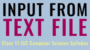 Input from Text File in Java | ISC Computer Science Class 11
