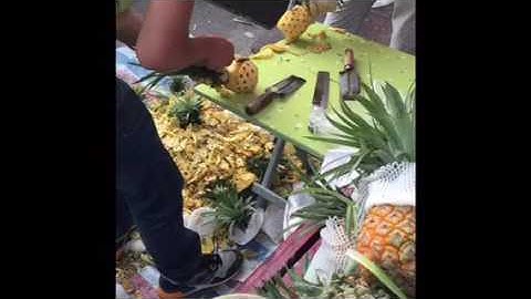Gọt quả dứa cực nhanh , cách gọt trái dứa nhanh và dễ