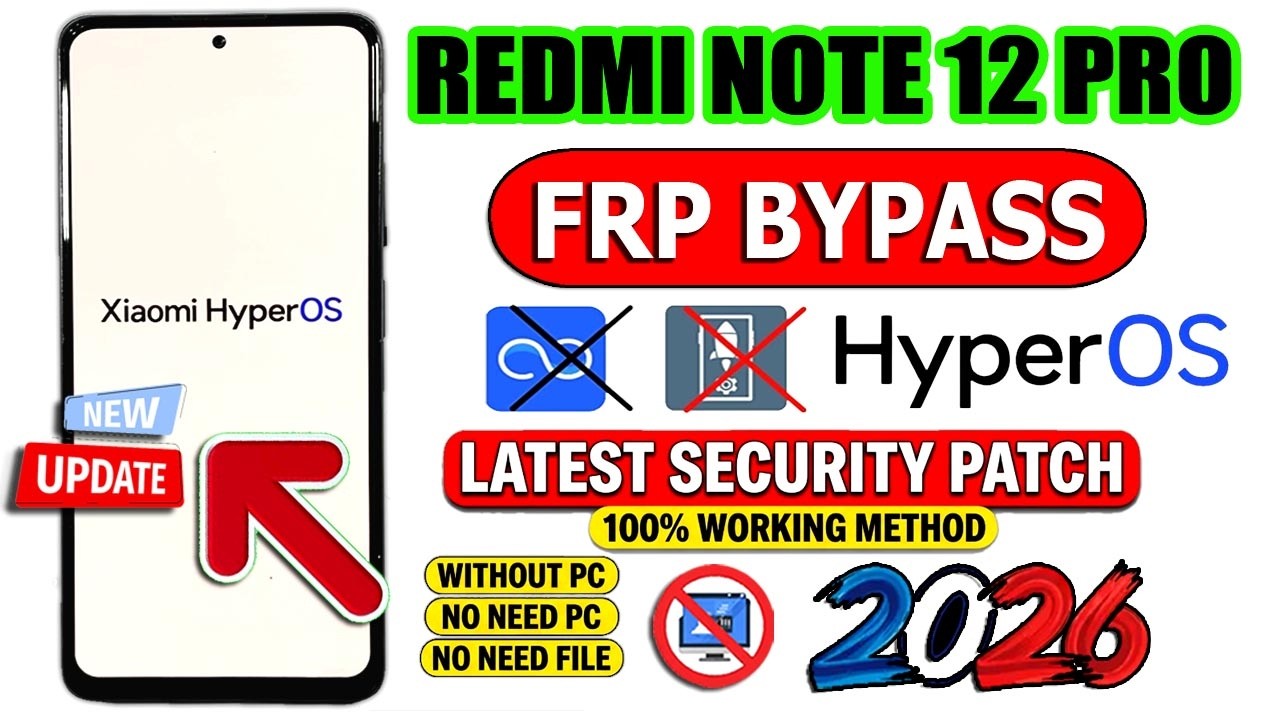 Redmi Note 12 Pro Frp Bypass 2026 Without Pc → Redmi (Hyperos) Unlock Google Lock New Update
