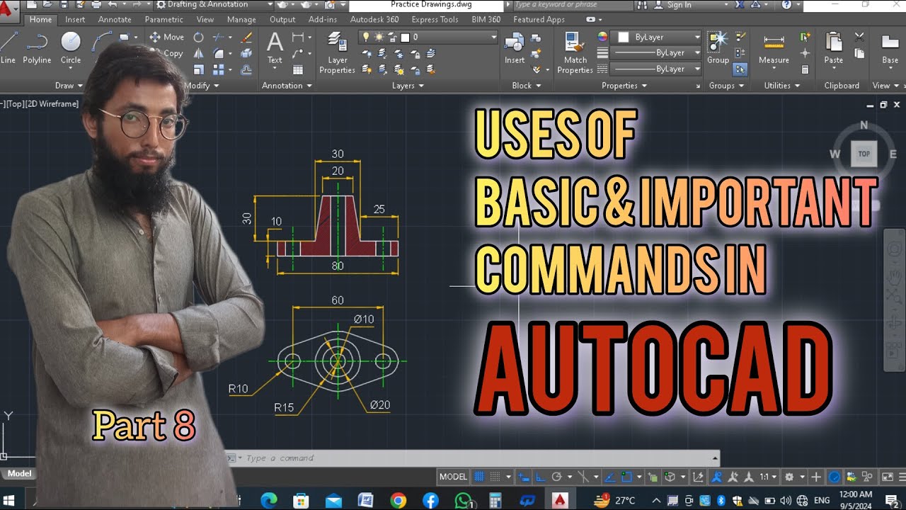 Uses of basic & Important commands in AutoCAD ( part 8 ) - YouTube