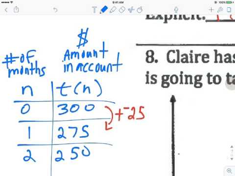 3.4 Recursive and Explicit Functions of Arithmetic Sequences #8 (No Audio)