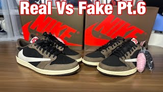 Air Jordan x Travis Scott Dark Mocha low Real Vs Fake Review. Pt.6